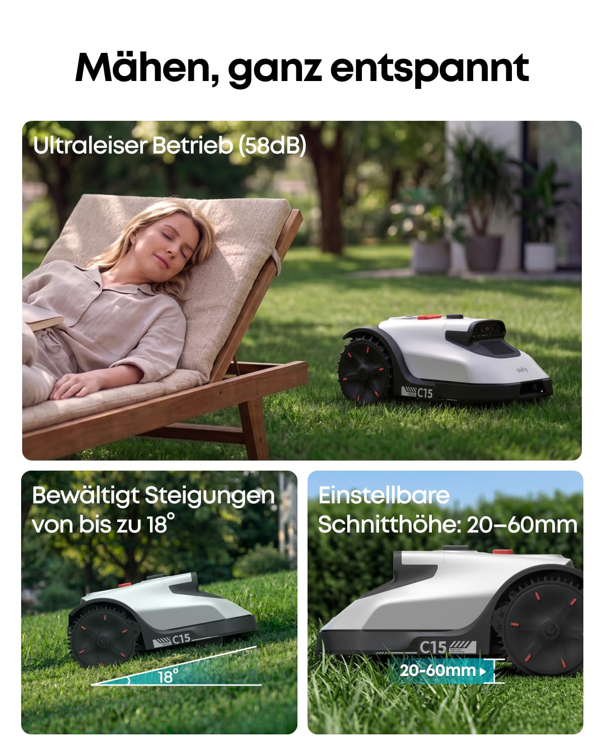 Robotic Lawn Mower without Boundary Wire with Garage, Spare Blades and AI Camera Navigation