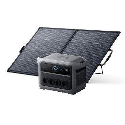 Tragbare Powerstation 1024 Wh mit 200 W Solarpanel, 2000 W Ausgang, IP67 wasserdicht, 49 Min. Schnellladung