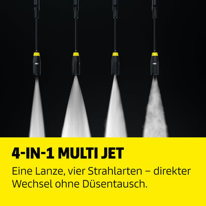 Elektrischer Hochdruckreiniger 180 bar, 600 l/h mit App-Steuerung, Car-and-Home-Kit und 10 m Schlauch, Gelb