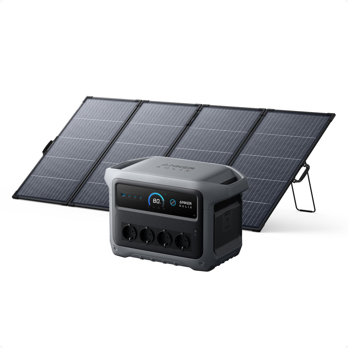 Portable Power Station 1024Wh with 400W Solar Panel, 2000W Output and 49-Minute Fast Charging