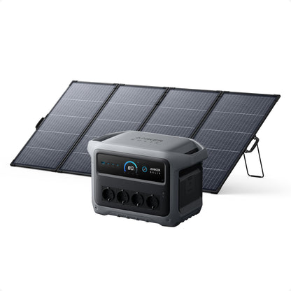 Portable Power Station 1024Wh with 400W Solar Panel, 2000W Output and 49-Minute Fast Charging
