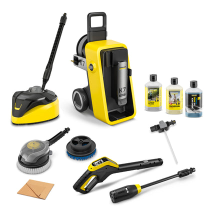 Elektrischer Hochdruckreiniger 180 bar, 600 l/h mit App-Steuerung, Car-and-Home-Kit und 10 m Schlauch, Gelb