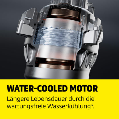Elektrischer Hochdruckreiniger 180 bar, 600 l/h mit App-Steuerung, Car-and-Home-Kit und 10 m Schlauch, Gelb