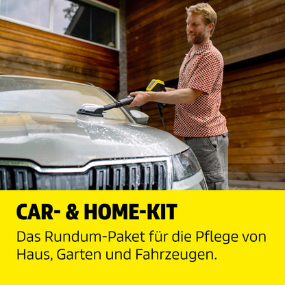 Elektrischer Hochdruckreiniger 180 bar, 600 l/h mit App-Steuerung, Car-and-Home-Kit und 10 m Schlauch, Gelb
